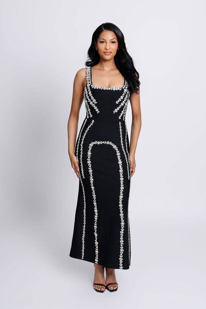 "Alessa" Beautifully Crystal Stone Embellished Divine Bandage Dress