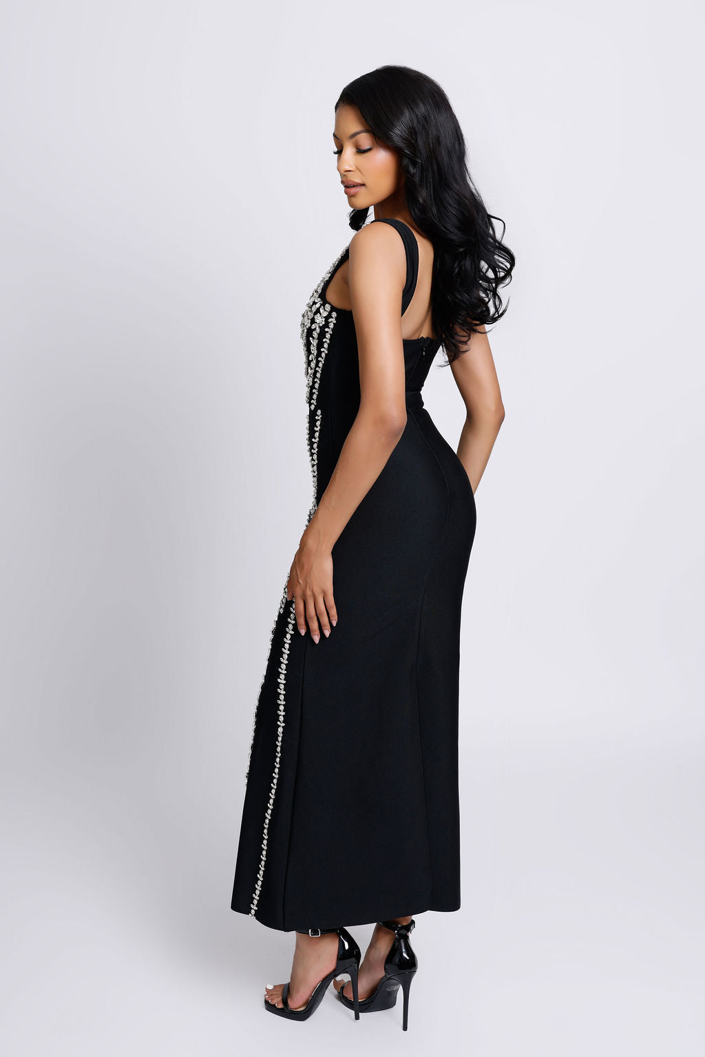 "Alessa" Beautifully Crystal Stone Embellished Divine Bandage Dress